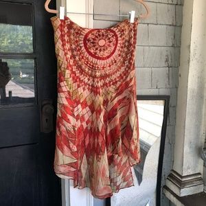 ZARA midi layered hippie skirt